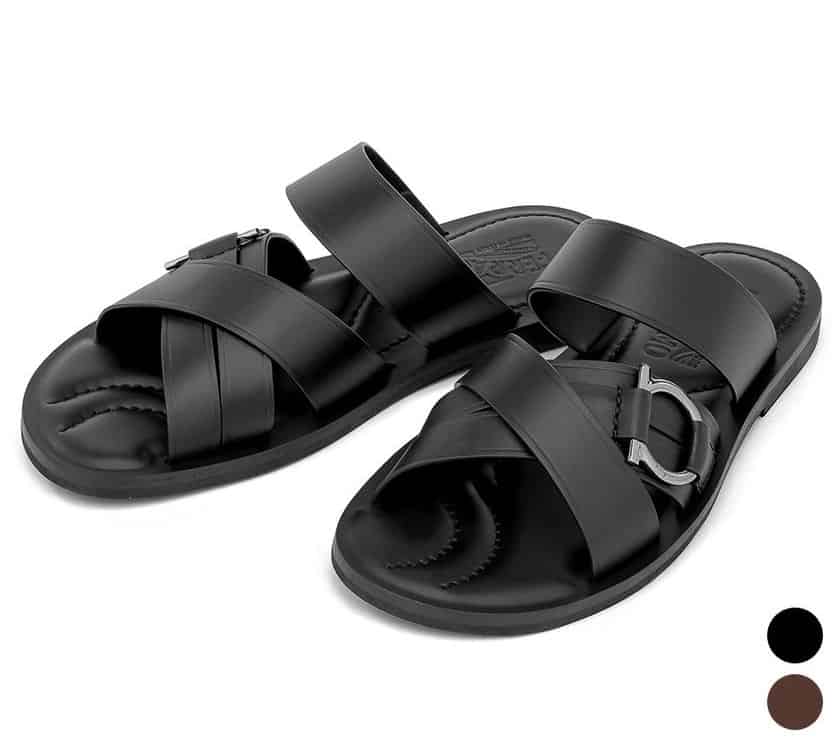 Mẫu dép sandal nam Salvatore Ferragamo màu đen 02B591-710743 thời trang và độc đáo.