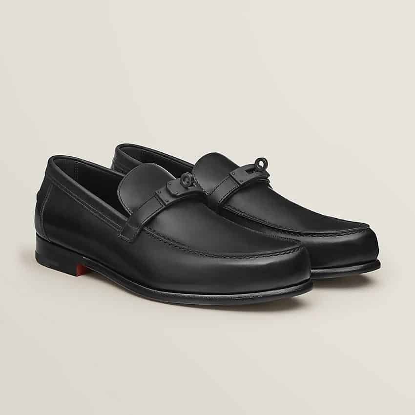 Giày lười Hermes màu đen cho nam authentic mã H212961ZA02410
